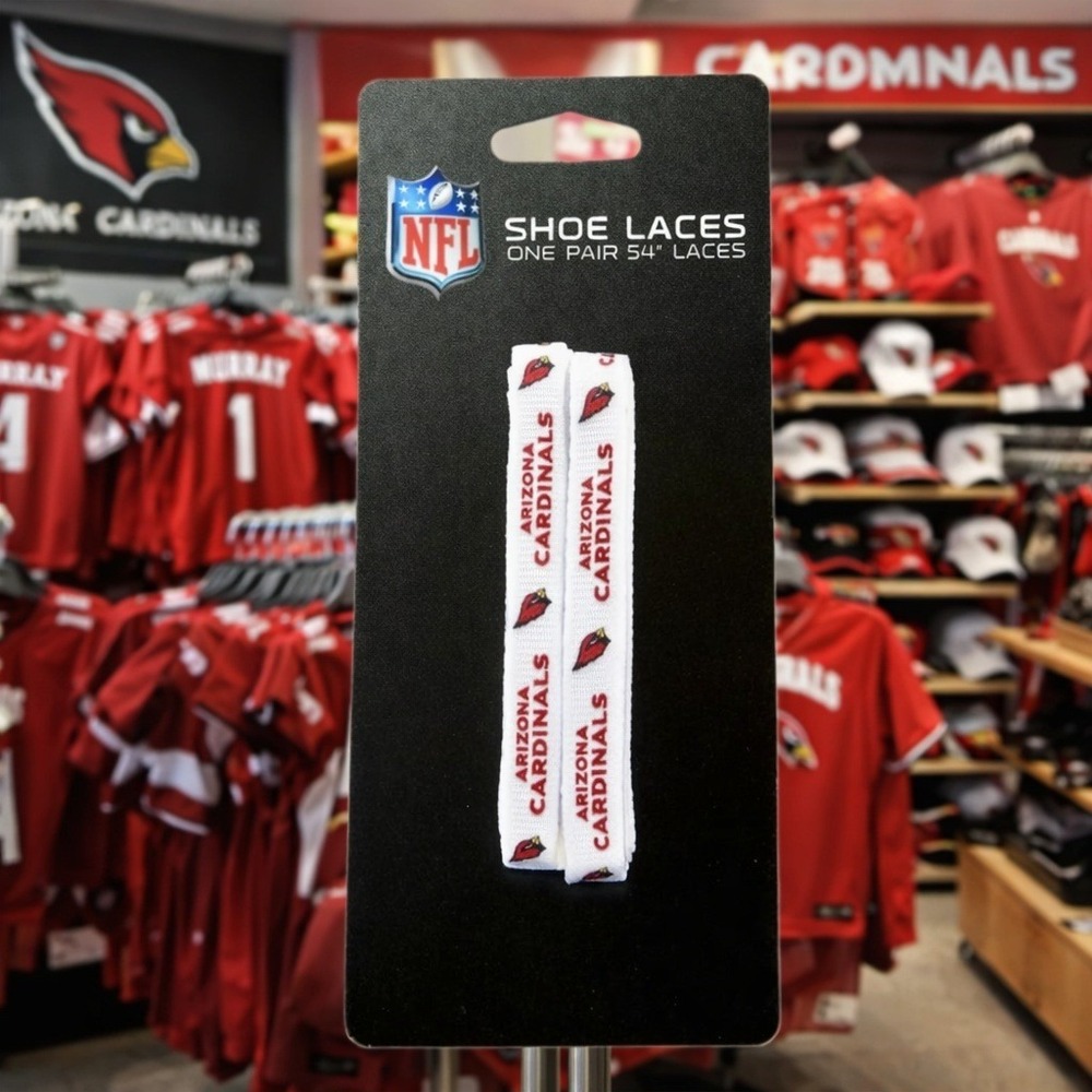 NFL Arizona‎ Cardinals Shoe Laces White 54 Inch Flat Sneaker Laces One Pair NEW